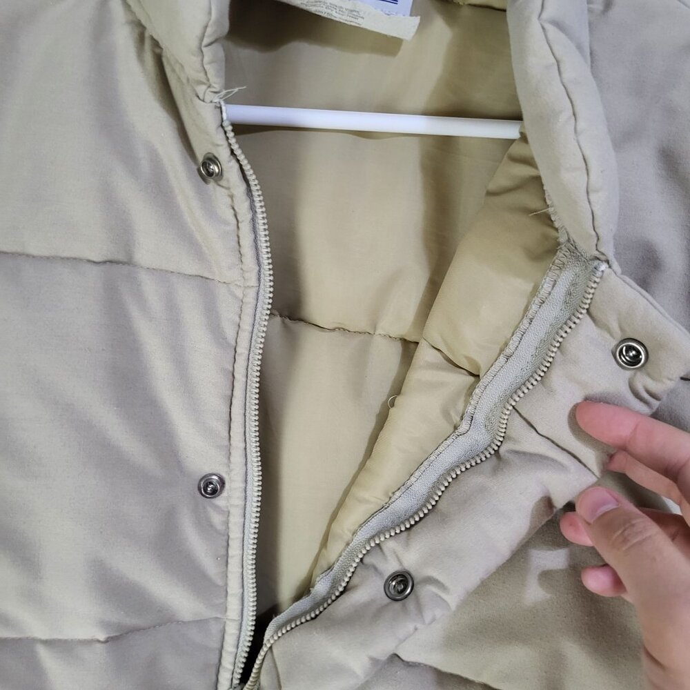 VTG Wynn's Xtend Racing Puffer Winter Jacket Beige Wiman Union USA Small - Picture 10 of 10
